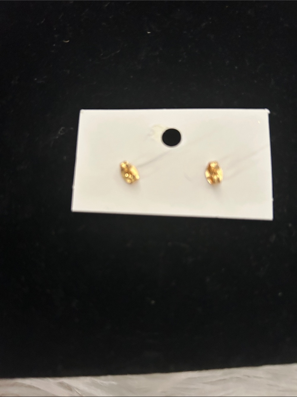 Gold LV Monogram Stud Earrings - Women's Fashion Jewelry - Picture 3 of 5